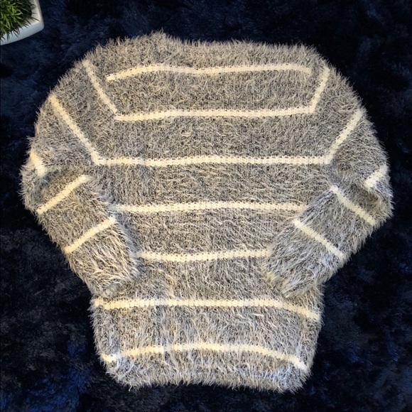 Fuzzy Crewneck Sweater with Stripes NWT - Picture 4 of 6